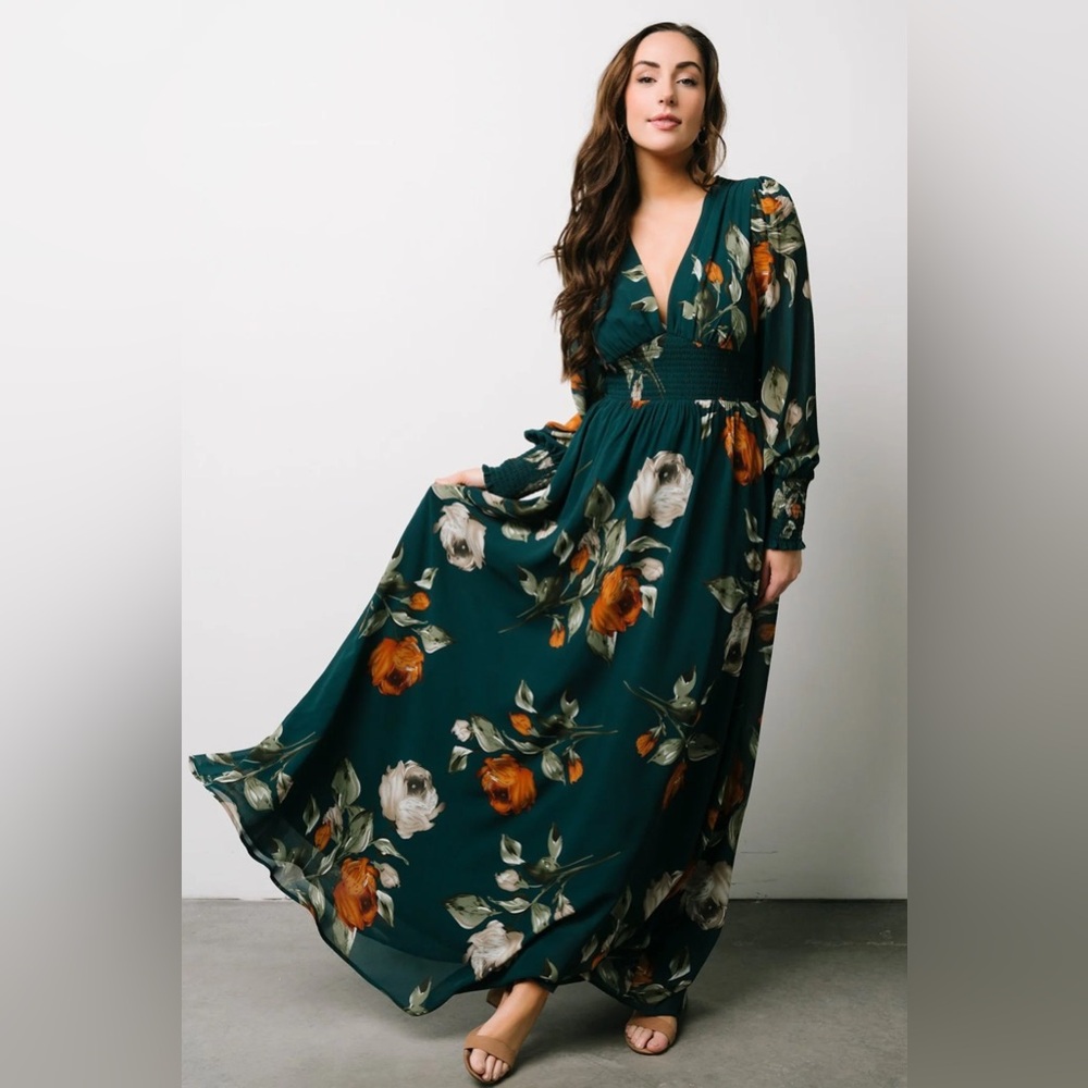 NWT Baltic Born Olivia Maxi Dress - Deep Topaz Floral, Large